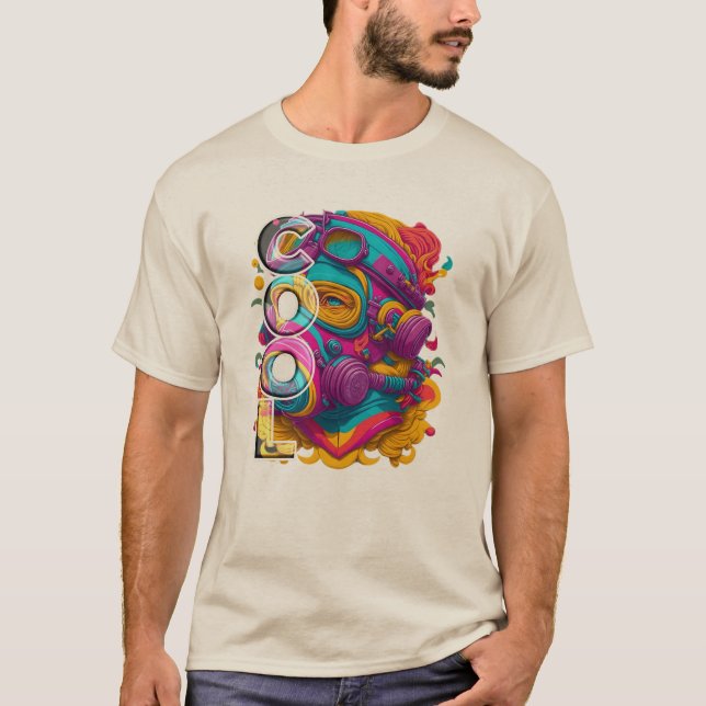 CAMISETA FURÍSTICA COM MÁSCARA DE GÁS. (Frente)