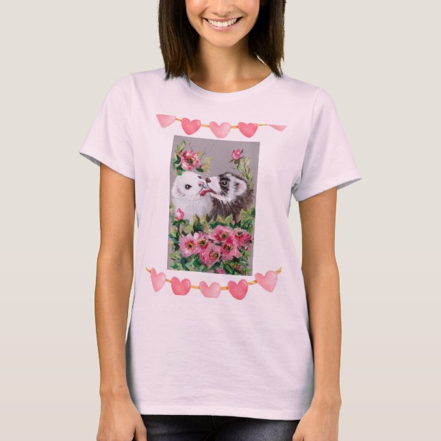 Camiseta Furões de beijo LOVE/T-Shirt Namorados (Frente)