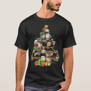 Camiseta Furões Engraçados Árvores de Natal Furões Por Xmas