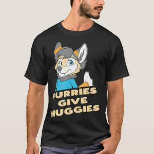 Camiseta Furries Dão Huggies Furry Hug Engraçada Bonita Ow