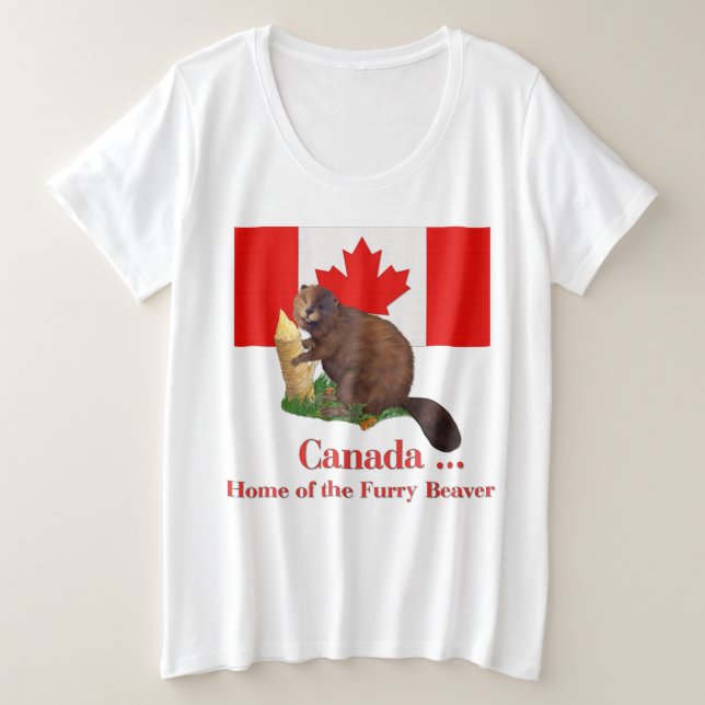 Camiseta Furry Beaver Humor (Frente do Design)