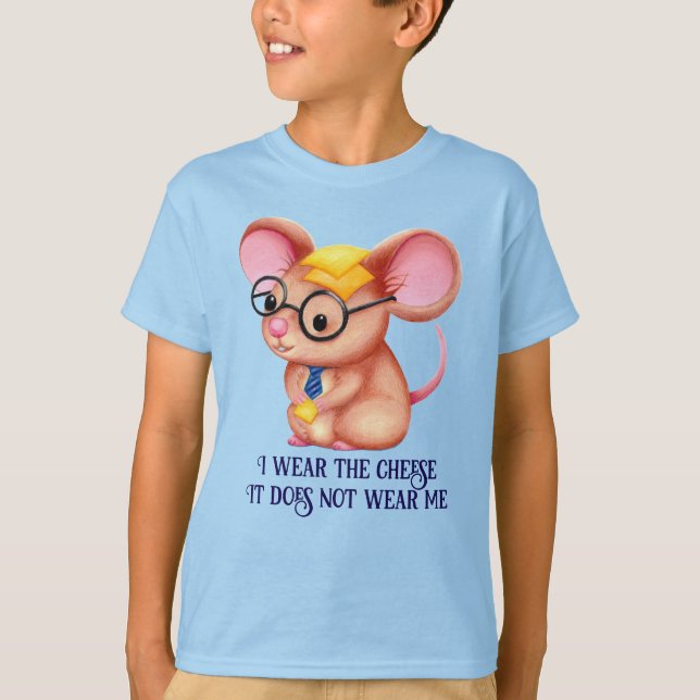 Camiseta Furry Cheese Man Business Mouse Tie Glasses Nerdy (Frente)