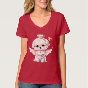 Camiseta Furry Joy: Angel Wing Maltês Cachorro Puppy Gift