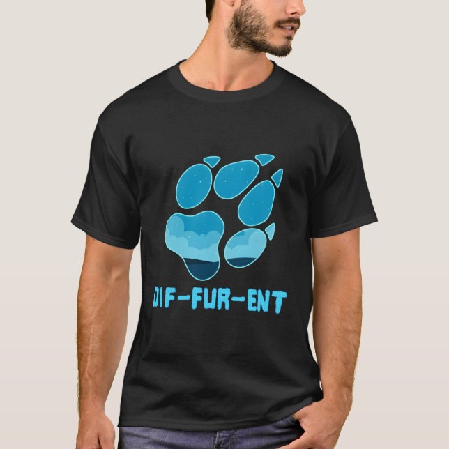 Camiseta Fursona para Impressão de Pata Diferente (Frente)