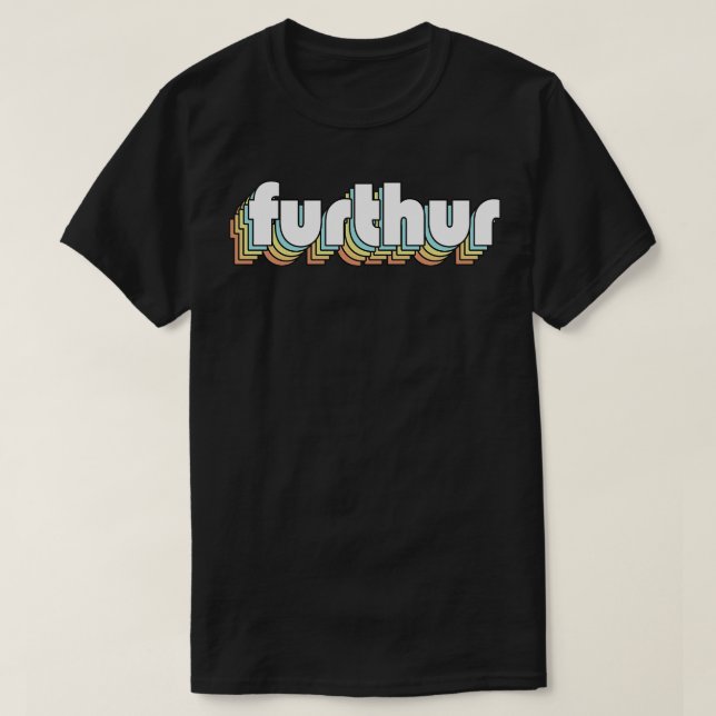 Camiseta Furthur Retro Tipografia Arco-Íris Estilo Desvanec (Frente do Design)