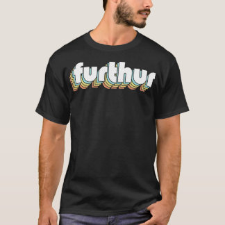 Camiseta Furthur Retro Tipografia Arco-Íris Estilo Desvanec