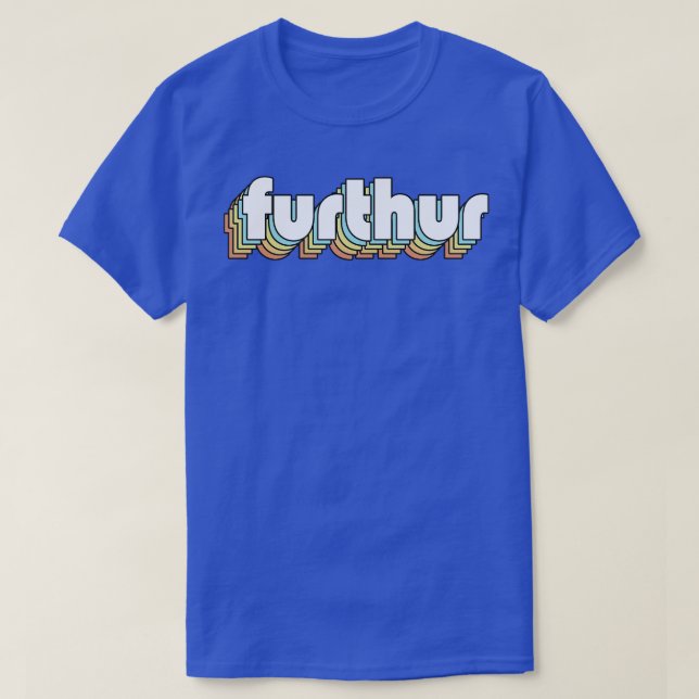 Camiseta Furthur Retro Tipografia Arco-Íris Estilo Desvanec (Frente do Design)