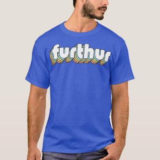 Camiseta Furthur Retro Tipografia Arco-Íris Estilo Desvanec