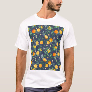 Camiseta Fusão de Citros: Laranjas com Flair Tropical