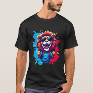 Camiseta Fusão De Cores De Assobio Do Leão