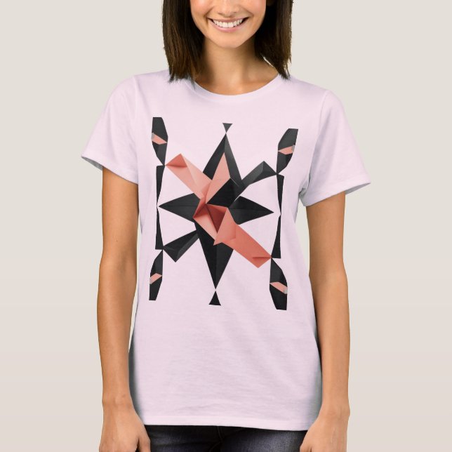 Camiseta Fusão de Dobras Rosa (Frente)