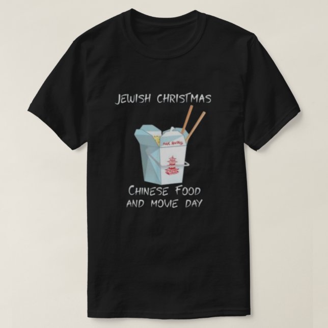 Camiseta Fusão festiva Comida chinesa de Natal judaica (Frente do Design)