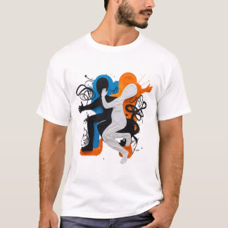 Camiseta Fusão Rítmica: Dança de Sombras e Cores