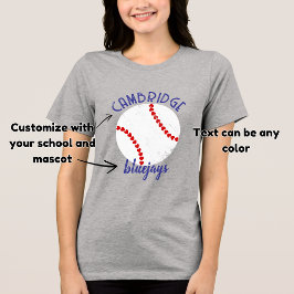 Camiseta Fusca de baseball com mascote de escola personaliz