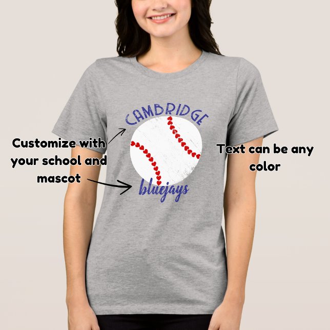 Camiseta Fusca de baseball com mascote de escola personaliz (Criador carregado)