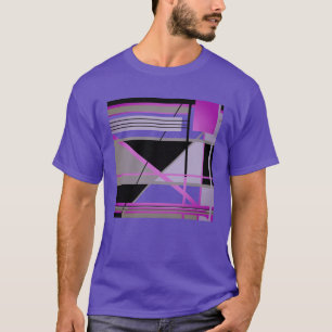 Camiseta Fuschia Olive Lilac Black Geométrico Abstrato Art