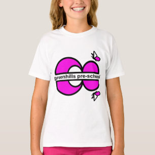 Camiseta fushia pré-escolar do espelho dos greenhills