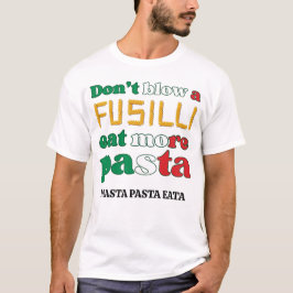 Camiseta Fusilli Pasta Divertida Não explode uma Itália fus