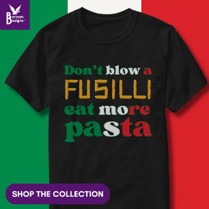 Camiseta Fusilli Pasta não soprará uma cor italiana fusiLLI