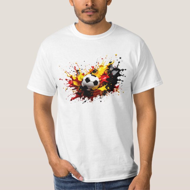 Camiseta Fussball fällt in die Farben Rot Gelb Schwarz (Frente)