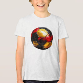 Camiseta Fußball schwarz rot gold, Name in Flagge