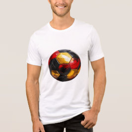 Camiseta Fußball schwarz rot gold, Name in Flagge
