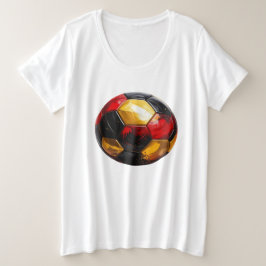Camiseta Fußball schwarz rot gold, Name in Flagge
