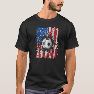 Camiseta Futebol 4 de julho Homens Eua Flag Boys Americanos