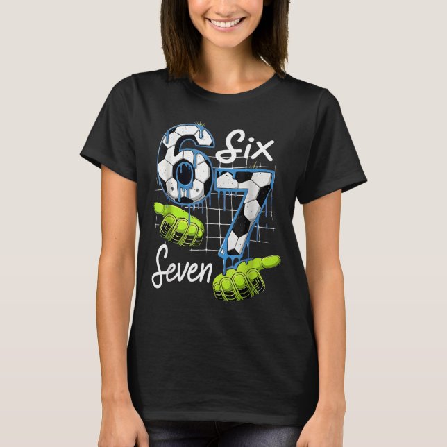 Camiseta Futebol 67 Seis Sete Funny Gen Alpha Meme Drip _2  (Frente)
