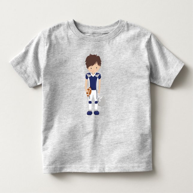 Camiseta Futebol Americano, Cabelo Castanho, Menino Bonito, (Frente)