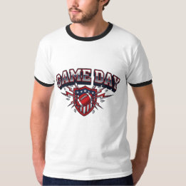 Camiseta Futebol Americano Dia de Jogo Escudo Patriótico Es