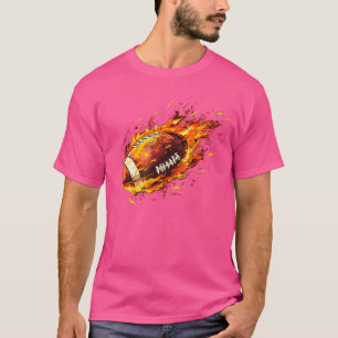 Camiseta Futebol Americano em Fogo e Chamas Para Amantes do