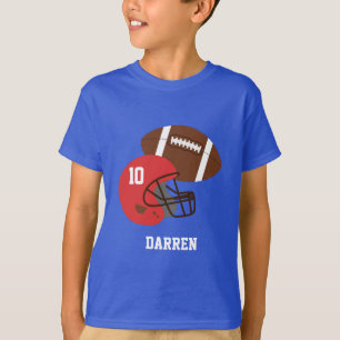 Camiseta Futebol Americano Infantil e Capacete Vermelho