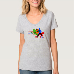 Camiseta Futebol americano   Pescoço-V feminino