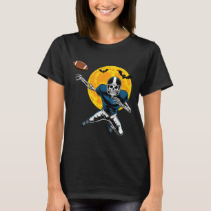 Camiseta Futebol Americano Skeleton Halloween Mulheres Me C