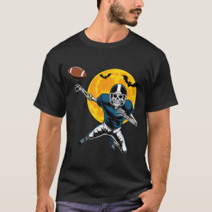 Camiseta Futebol Americano Skeleton Halloween Mulheres Me C