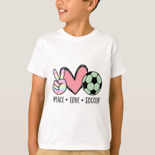 Camiseta Futebol Amor Paz Cute Pastel Para Mulheres Meninas