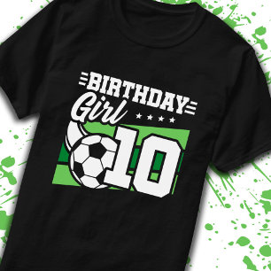 Camiseta Futebol Aniversário de 10 Anos Menina de 10 Anos