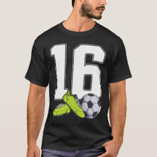 Camiseta Futebol Aniversário de 16 anos Footller Meninos de