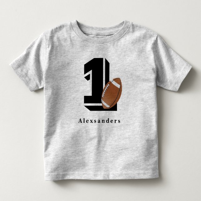 Camiseta Futebol Aniversário de 1 ano nome e idade menino m (Frente)