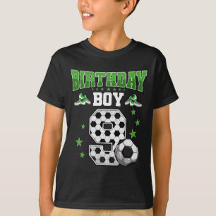 Camiseta Futebol Aniversário de 9 anos Menino de 9 anos Esp
