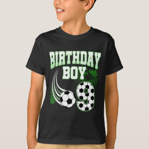 Camiseta Futebol Aniversário de 9 anos Menino de 9 anos Fã
