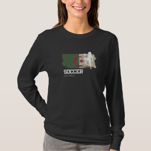 Camiseta Futebol Argélia Bandeira Futebol feminino Meninas 