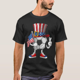 Camiseta Futebol Ball America Flag 4 de julho Crianças Amer