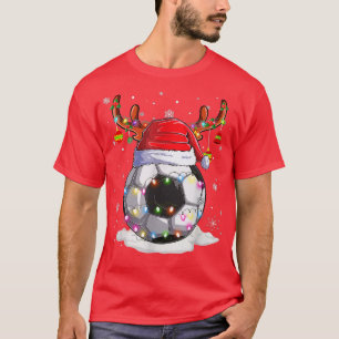 Camiseta Futebol Ball Santa Hat Reindet Luzes de Natal