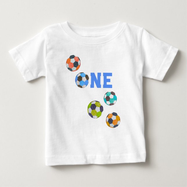 Camiseta Futebol Balls One First Birday (Frente)