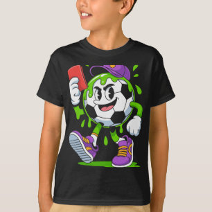 Camiseta Futebol Byll Cartoon Gotejamento Cartão Vermelho D