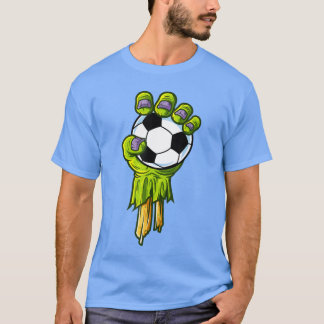 Camiseta Futebol com Mãos de Zumbi Engraçado Horror Assusta