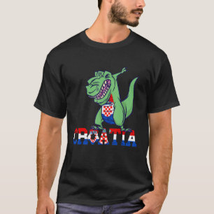 Camiseta Futebol Croata Dabbing Dino Hrvatska Croácia Fl