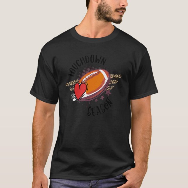 Camiseta Futebol Da Época Touchdown De Volta À Escola Para  (Frente)